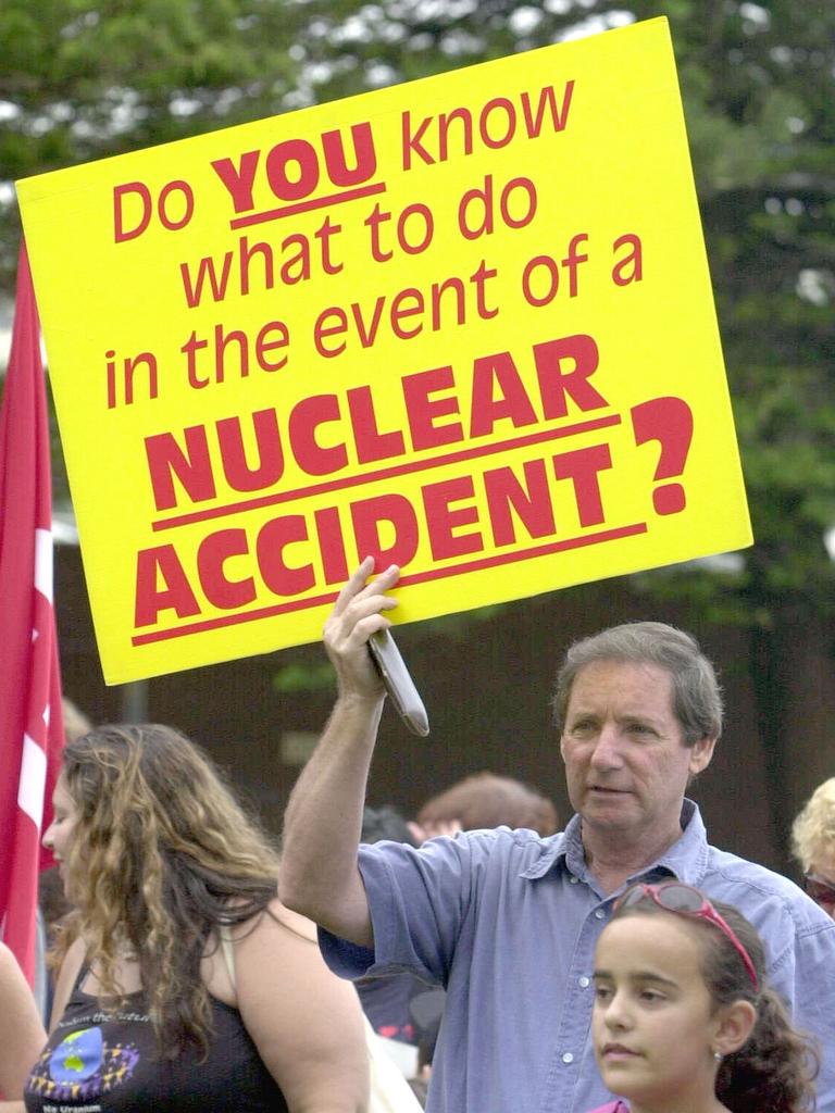 An anti-nuclear protest against the Lucas Heights reactor in Sydney in 2001.