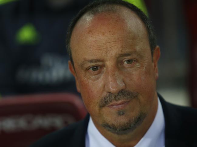 Real Madrid's head coach Rafa Benitez looks on prior a Spanish La Liga soccer match between Real Madrid and Atletico Madrid at the Vicente Calderon stadium in Madrid, Sunday, Oct. 4, 2015. The match ended in a 1-1 draw. (AP Photo/Francisco Seco)