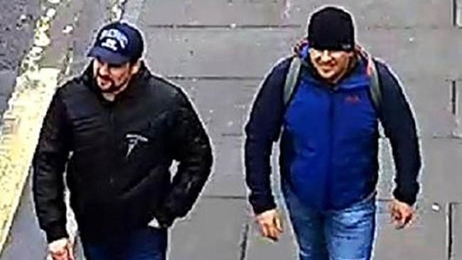 Arrest warrants were issued for Ruslan Boshirov and Alexander Petrov, seen in Salisbury, after the Novichok poisoning attack on the Skripals. Picture: Metropolitan Police/PA/The Times