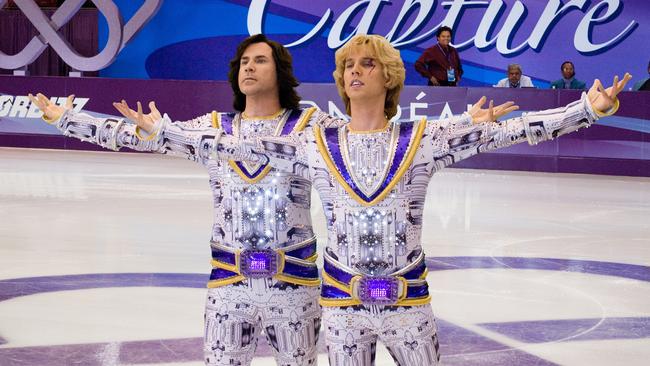 Actors Will Ferrell with Jon Heder in scene from film Blades of Glory.