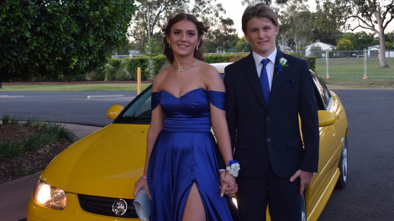 Kirra Utz-Kruske and William Elder stunned out on the red carpet at Our Lady of Southern Cross College's formal for 2023. Picture: Emily Devon