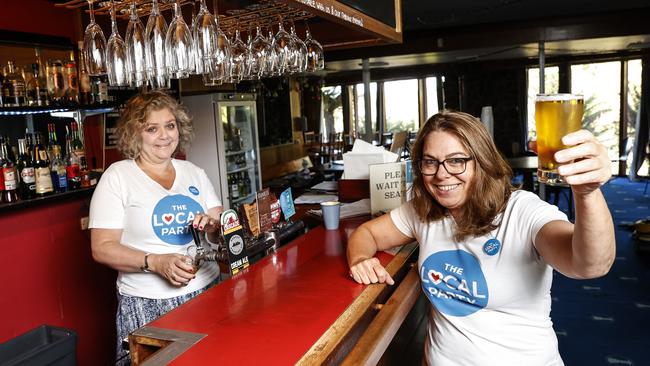 Members of Tasmania's newest political party, The Local Part, Leanne Minshull and Anna Bateman inside The Fern Tree Tavern which they are using as their party HQ. Picture: Zak Simmonds