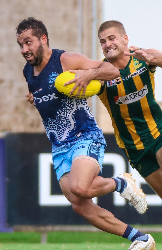 Jarrod Stokes won the NT News Player of the Year in the 2022-23 season after a big year for the Buffaloes. Picture: Celina Whan / AFLNT Media