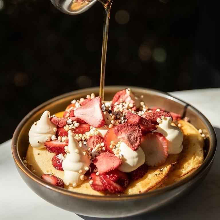 Buttermilk pancakes at Citron Bayside, Wellington Point