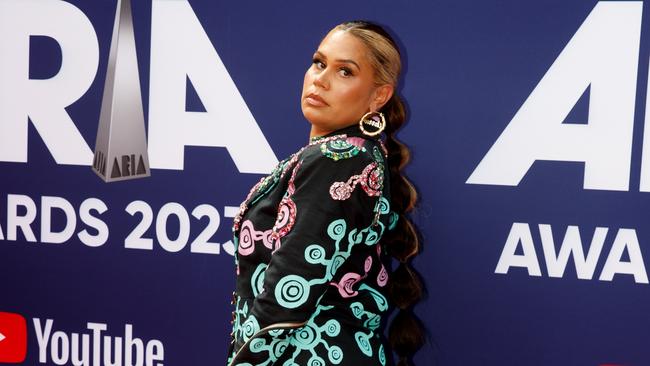 Barkaa walks the red carpet at the 2023 ARIA Awards. Picture: Nikki Short