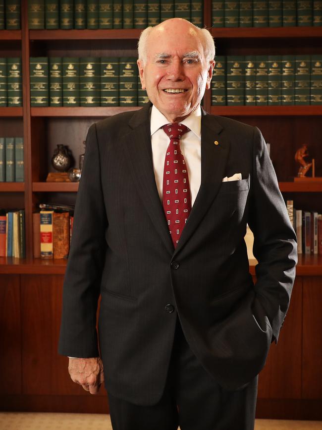 John Howard in his Sydney office. Picture: Adam Taylor