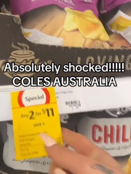 One woman was “absolutely shocked” by the price of chips. Picture: TikTok