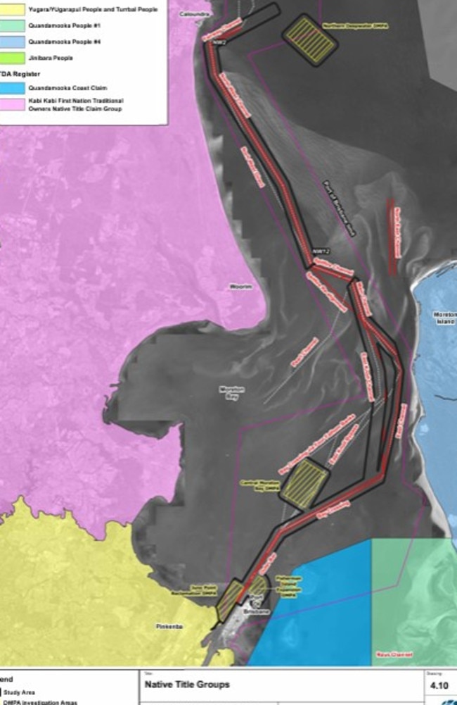 A map showing the shipping lanes in Moreton Bay. Picture: Port of Brisbane