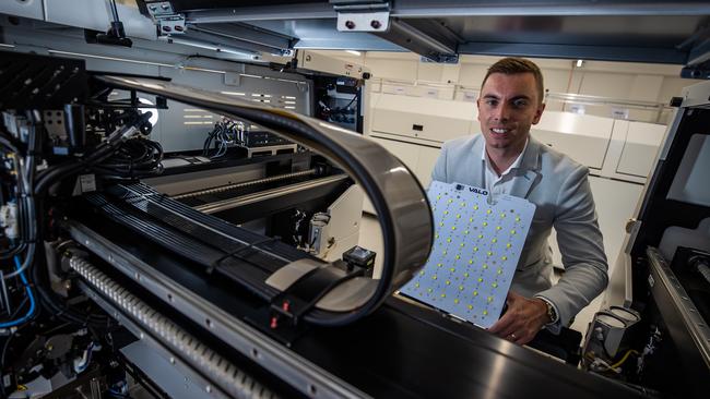 VALO founder and chief executive Aaron Hickmann at the new Kent Town manufacturing hub. Picture: Tom Huntley