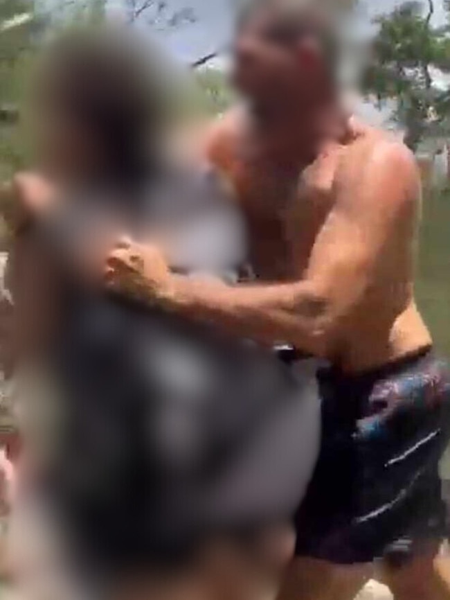 The man was captured on video punching and hitting victims.