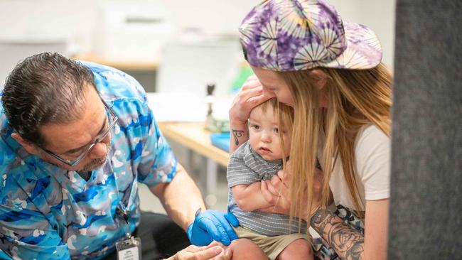 The outgoing FDA official said he had been speaking out and encouraging parents to vaccinate their children against measles as cases mount in Texas, where a child is shown getting an MMR vaccine. Photo: Jan Sonnenmair/Getty Images
