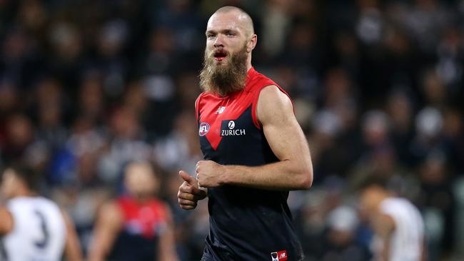 Melbourne ruckman Max Gawn was off the field under the blood rule. Picture: Michael Klein