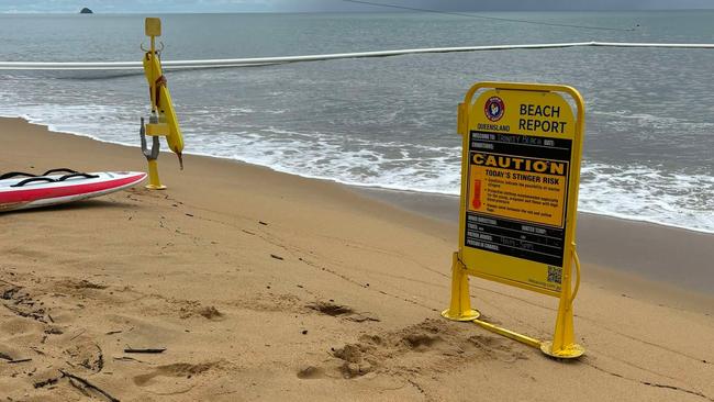 The safe, stinger-net zone at Trinity Beach. Picture: Dylan Nicholson