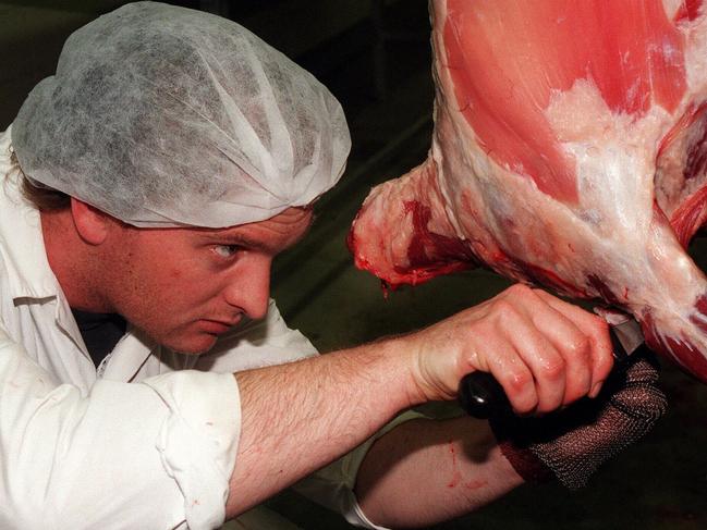 Nov96. Butchers Gilbertsons are being taken over. /butchers /meat