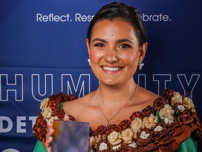 Queensland Young Australian of the Year Talei Elu, 30, from Seisia in the northern peninsula of Cape York  said she was honoured with the award for work in community. Picture: NADC/Salty Dingo