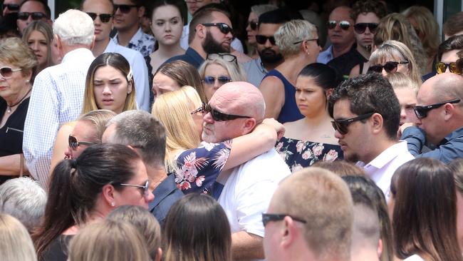 The crowd at Jack Beasley’s funeral in late 2019. Picture: AAP Image/Richard Gosling