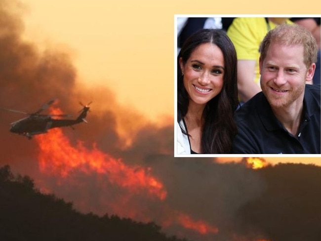 Harry and Meghan are at risk of evacuation as fire engulfs California.