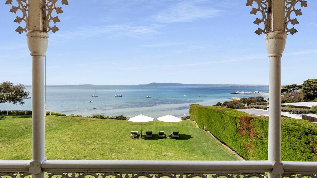 The view from one of the Sorrento mansions bought by the Sass brothers behind development firm Oreana Group.