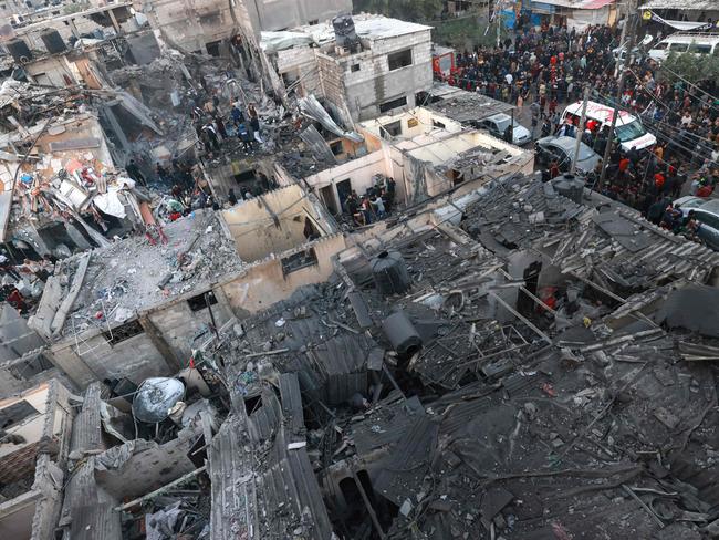Destruction following Israeli bombardment in Rafah, in the southern Gaza Strip. Picture: AFP