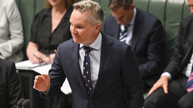 Climate Change and Energy Minister Chris Bowen during Question Time at Parliament House in Canberra. Picture: NCA NewsWire / Martin Ollman