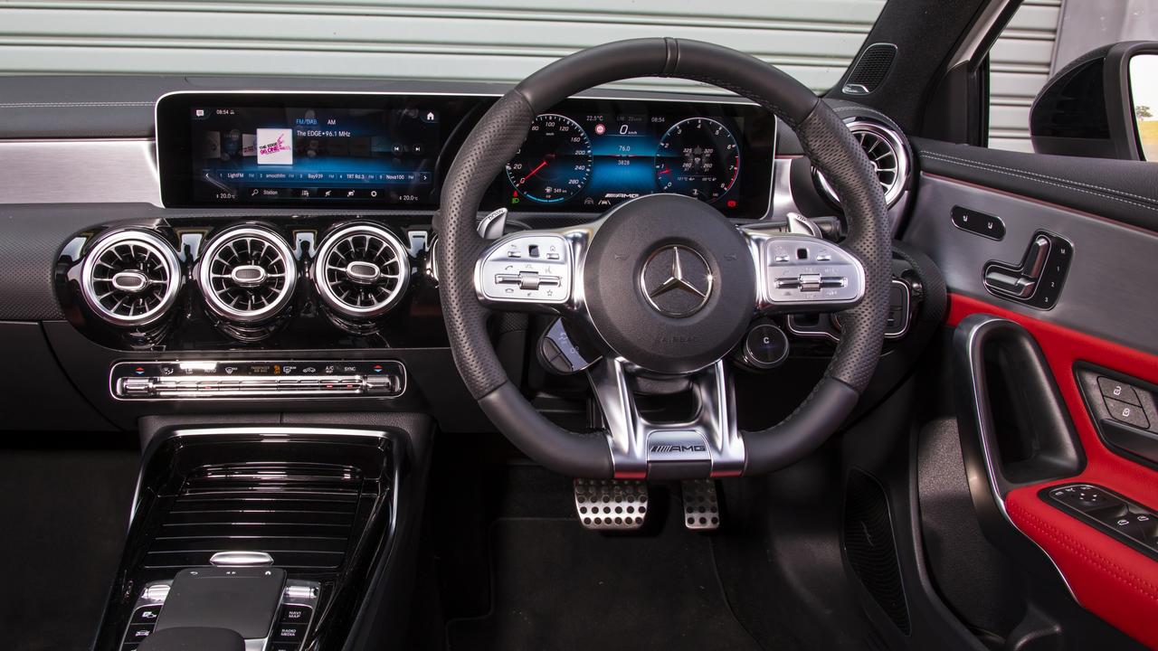 The A35 has Merc’s classy and tech filled interior.