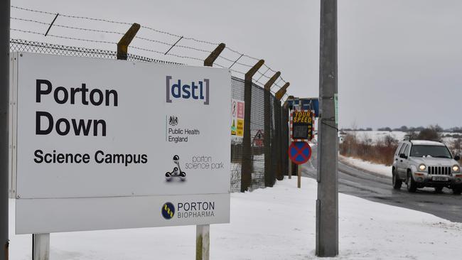 The entrance to Porton Down in the village of Porton, near Salisbury. Picture: AFP.