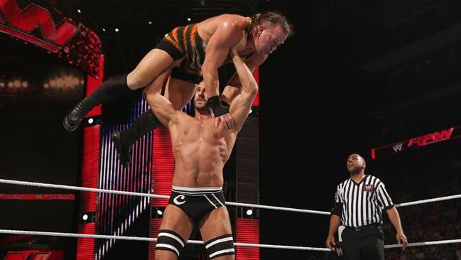 WWE star Cesaro in action.