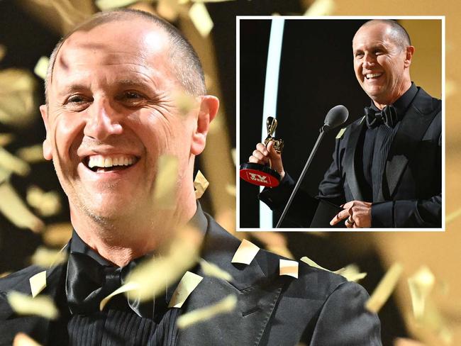 SYDNEY, AUSTRALIA - AUGUST 18: Larry Emdur celebrates winning the Gold Logie Award for Most Popular Personality on Australian Television at the 64th TV WEEK Logie Awards at The Star on August 18, 2024 in Sydney, Australia. (Photo by James Gourley/Getty Images for TV WEEK Logie Awards)