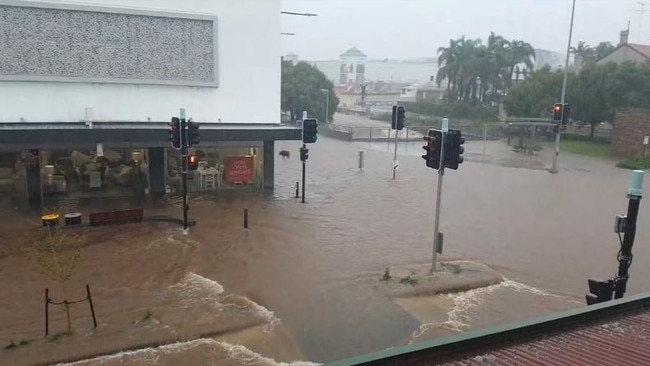 Flooding in Russell St, Toowoomba. Picture: Supplied