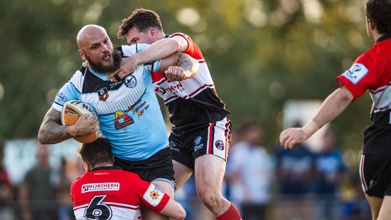 Clint Chettle as Northern Sharks take on Litchfield Bears in the 2023 NRL NT grand final. Picture: Pema Tamang Pakhrin