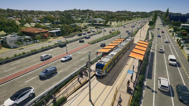 There was no funding for the Gold Coast light rail extension. Picture: Department of Transport and Main Roads.