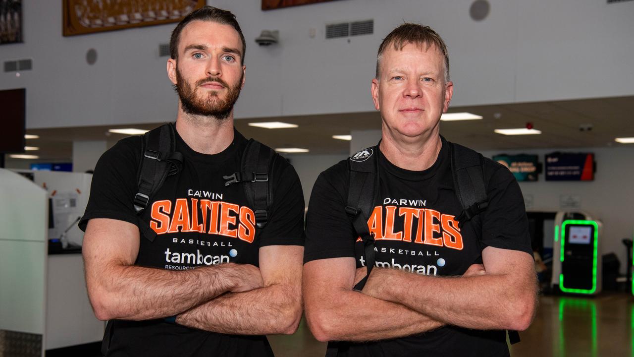 Sean Macdonald and Matt Flinn as the Darwin Salties head interstate to face Mackay and Rockhampton. Picture: Pema Tamang Pakhrin