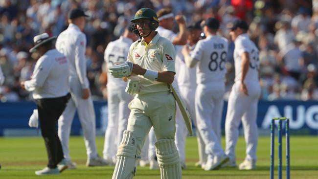 Australia's Marnus Labuschagne capped a disappointing Test with a second cheap dismissal. Picture: AFP