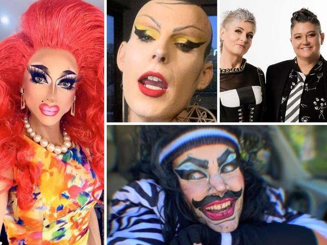 Miss Lady Saint Diva, Sellma Soul and Wild King Quinn will be performing at the Sunshine Coast's Queer Ball. Photos: social media, contributed