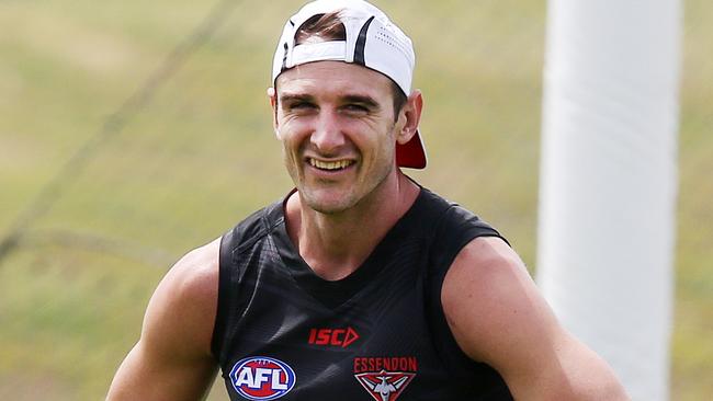 Jobe Watson is back training with Essendon. Picture: Michael Klein