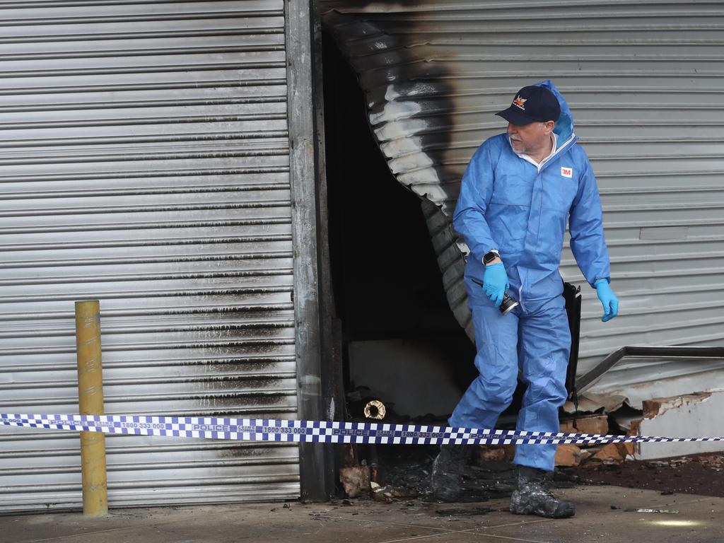 A tobacco shop in Hadfield was firebombed. Picture: David Crosling