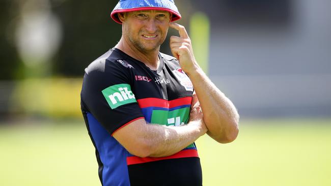 Knights coach Nathan Brown wants the NRL to allow an 18th and 19th man on an extended game-day bench. Picture: Peter Lorimer.