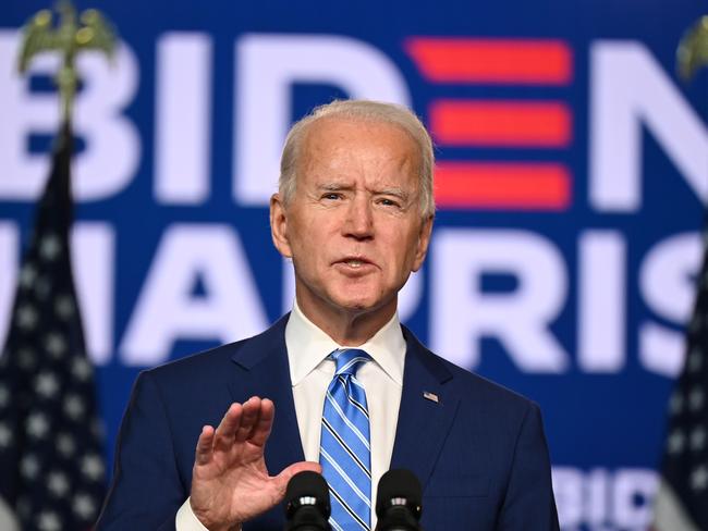 Americans are awaiting the presidential election result between Joe Biden (pictured) and Donald Trump. Picture: AFP