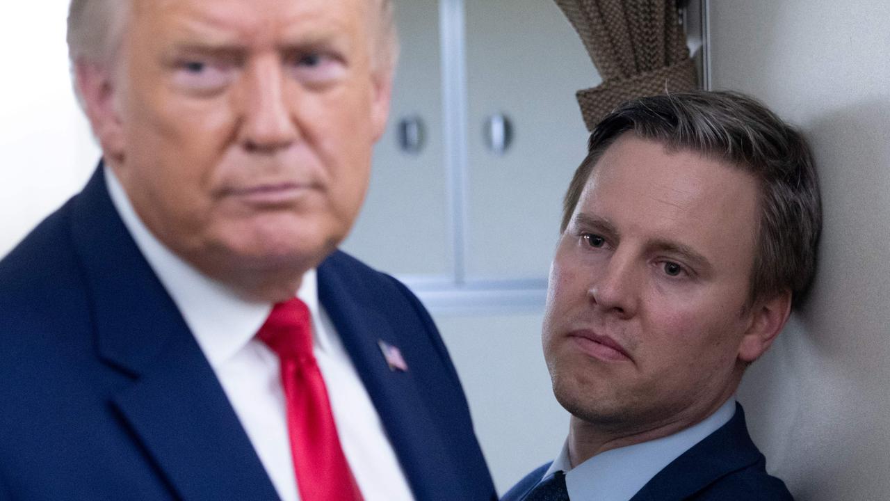 President Donald Trump and his campaign manager Bill Stepien. Trump’s strategy to dispute the election could cause Americans to question democracy. Picture: Saul Loeb/AFP