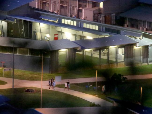 Evacuees make inside the Christmas Island Detention Centre. Picture: Nathan Edwards