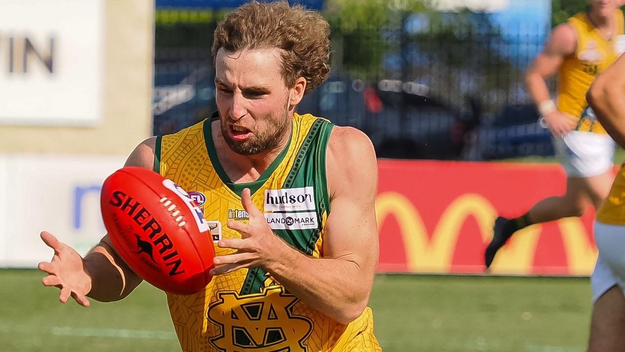 Captain Dylan Landt has led St Mary's well through the early stages of the 2023-24 NTFL season. Picture: David Bradley / AFLNT Media