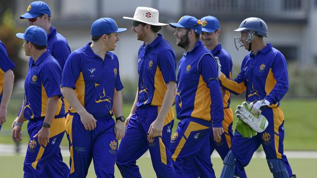 VSDCA: Williamstown players leave the field after Moorabbin’s innings. Picture: Andy Brownbill