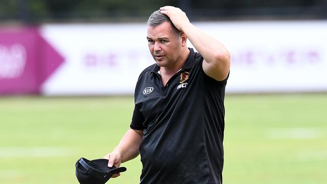 Broncos coach Anthony Seibold is feeling the heat. Picture: Dan Peled/AAP