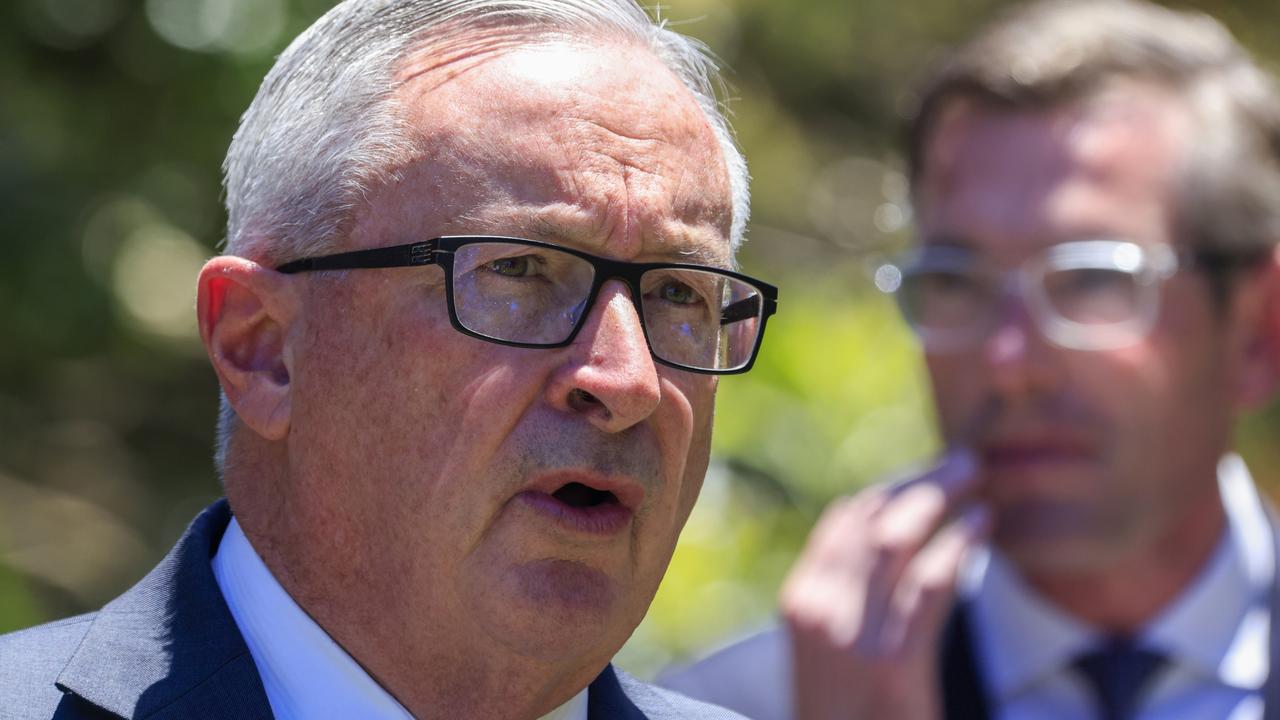 NSW Health Minister Brad Hazzard speaks during a Covid-19 update. Picture: Jenny Evans/Getty Images