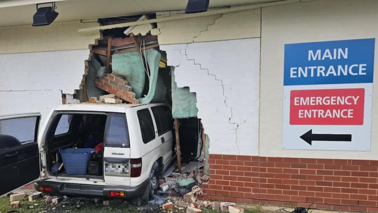 The 61-year-old driver is receiving treatment after his car crashed into the Southern Fleurieu Health Service building. Picture: Supplied