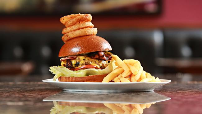 The Union Hotel’s award-winning burger. Picture: Adam Yip