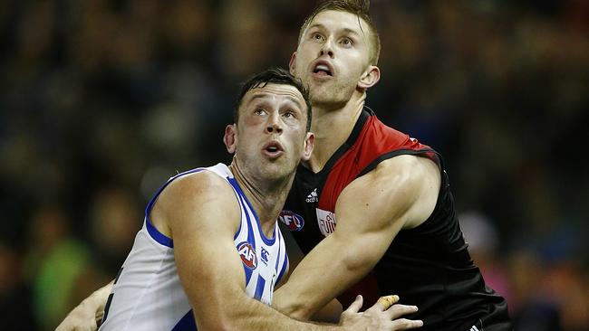 North Melbourne v Essendon todd Goldstein & Shaun McKernan Picture:Wayne Ludbey