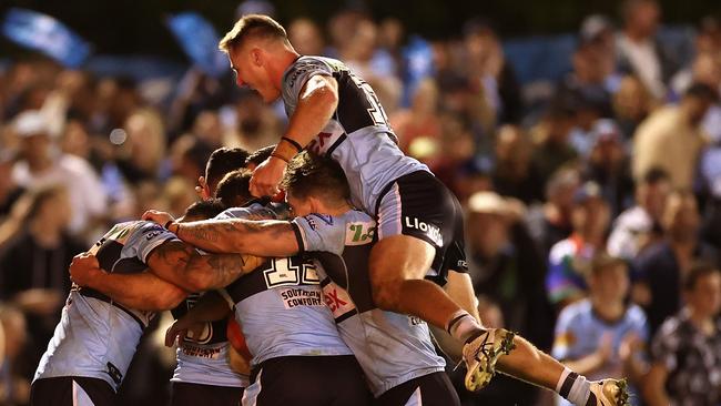 Jesse Ramien celebrates a try (Photo by Cameron Spencer/Getty Images)