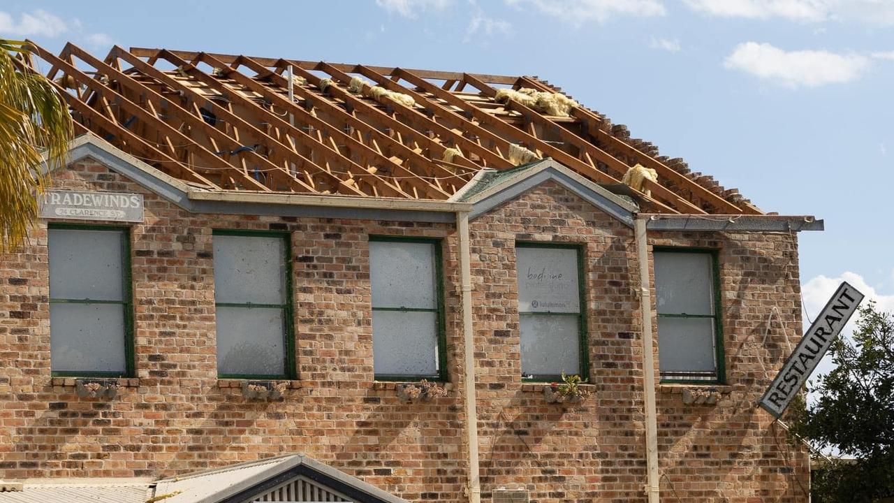 The Port Macquarie CBD was hit by a mini cyclone on Friday, February 3. Picture: Facebook.