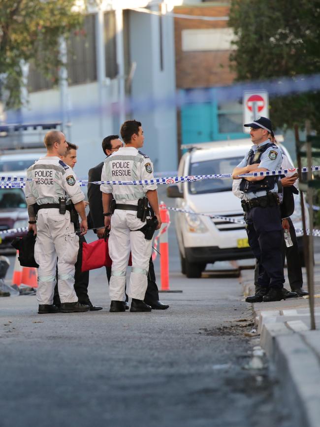 Police were at the scene into the evening. Picture: Christian Gilles